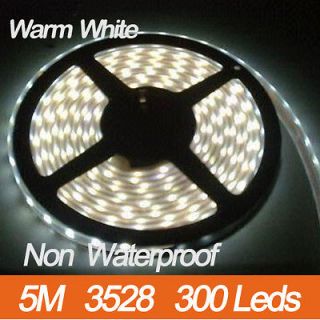 Warm White 3528 5M 300 Leds SMD Flexible Strip Strings Lights 60Leds/M 