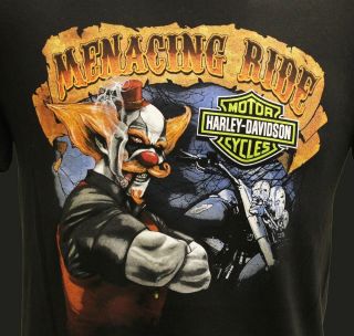 Harley Davidson Las Vegas T Shirt Clown Menacing Ride Logo Black LG 