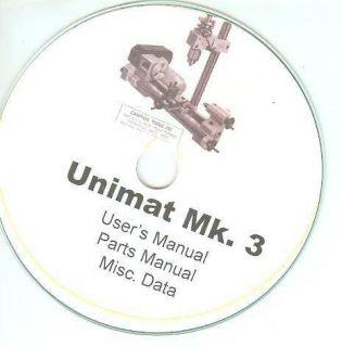 unimat mk 3 lathe mill combination user manual cd rom