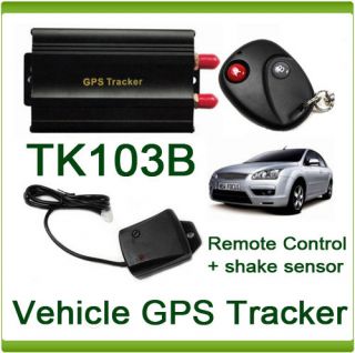 Quad band Car Vehicle GPS Tracker TK103B+Remote Control+Shake Sensor 