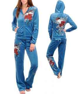 Sexy Track Suit Heart Tattoo Velour Hoodie Shirt Pants Jacket Western 