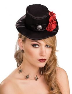 day of the dead halloween costume black mini top hat