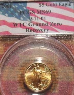 EXTREMELY RARE 9/11/01 PCGS REGISTERED MS69 2001 US GOLD EAGLE WTC 