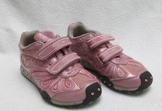 Geox Pink Light Up Sparkle Girls Tennis Shoes Sneakers 30 12 VGUC