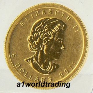 new 2011 1 10 oz canada maple gold coin unc