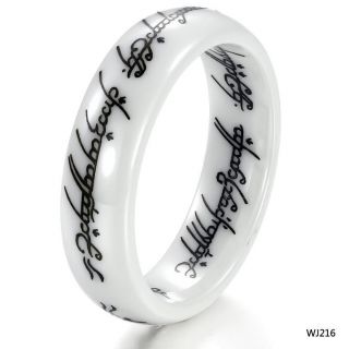   the Lord of the rings white ceramic finger Band words top quality 216
