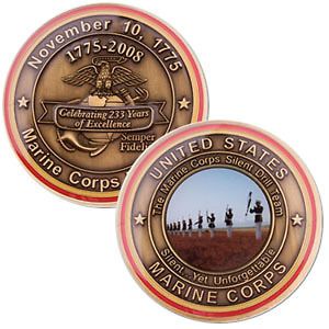 new 2008 marine corps birthday challenge coin usmc set time