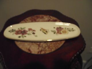 ZSOLNAY PECS HAND PAINTED PORCELAIN TRAY DISH GOLD FLOWER