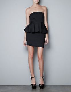 zara 2012 studio dress with leather peplum frill size s  79 