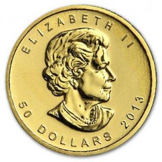 CH/GEM BU 2013 1 OZ. $50 GOLD MAPLE LEAF CANADIAN COIN 1 OUNCE .9999 
