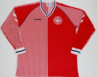 1986 1988 denmark hummel home l s football shirt size