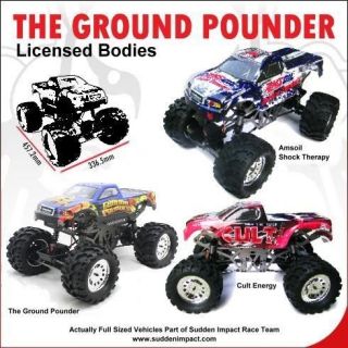 10th Scale RTR R/C Ground Pounder Truck 4 X 4 and Four Wheel 