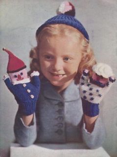 Vintage Knitting Pattern Punch and Judy Gloves also Hand Puppets in DK 