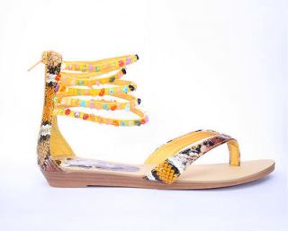 spring sale sexy studded yellow gladiator sandals size 8