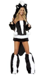 Sexy Deluxe Furry Fur J Valentine Flower Skunk Halloween Costume 