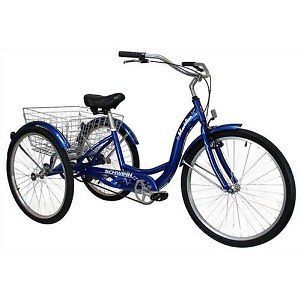 Schwinn Meridian Adult 26 Inch 3 Wheel Bike Bicycle Trike Basket 