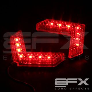 Red 7 LED Turn Signal Side Mirror Directional Blinker Arrows Lights 