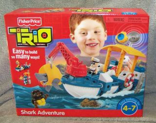 new fisher price trio shark adventure building set one day