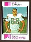 1973 topps 341 jim langer miami dolphins ex mt buy