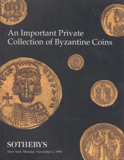 Sothebys Coll of Byzantine Coins NY 11/2/98 Auction Catalog