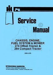 international 274 284 mower engine fuel service manual time left