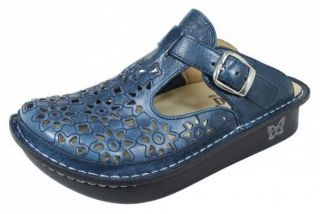 Alegria Shoes Womens Classic Breezy Open Back Leather Clog Dusty Blue 