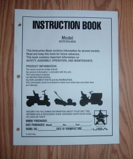 MURRAY 405030X48A LAWN TRACTOR OWNERS MANUAL W/ ILLUSTRATED PARTS LIST