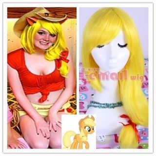 50cm yellow My Little Pony applejack Straight Cosplay wig RW147 + red 