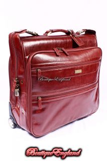Ashwood WHEELED SUIT CARRIER Cognac Real Leather Travel Luggage Bag 