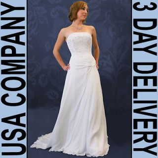 Kylie BEACH Wedding Dress Gown Strapless Corset Size 14 Ivory   Brand 