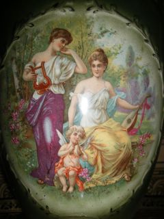 Antique Continental Sevres style scenic and Gilt Porcelain Vase/Urn