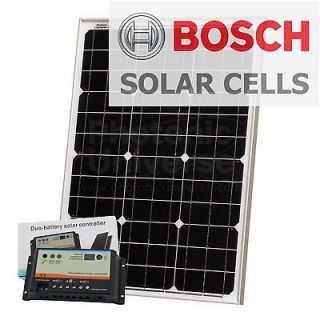 50W 12V dual battery solar panel kit for camper / boat with controller 