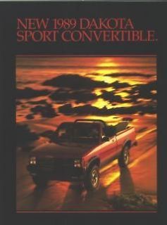 1989 dodge dakota sport convertible brochure  9 99 buy it 