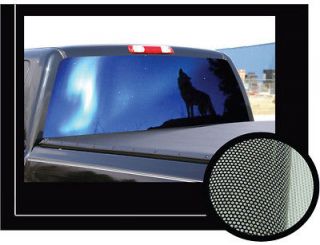 HOWLING WOLF 22 x 65 Rear Window Graphic decal tint wolves view thru 