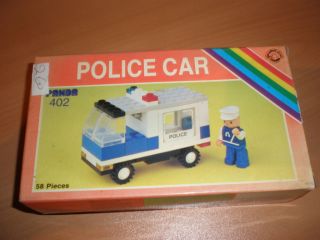 80S VINTAGE GREEK ITALOCREMONA LEGO PANDA POLICE CAR 402 MIB