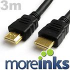 3m Gold Plated HDMI Cable / Lead V1.3b Full HD 1080p 3D LCD LED BluRay 