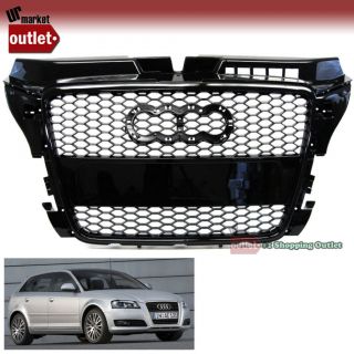 Front Black Mesh/Frame Edge RS Style Grille for Audi A3 08 11 8P Post 