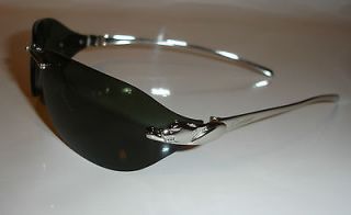 Cartier Panther original sunglasses . Brushed silver metal rimless 
