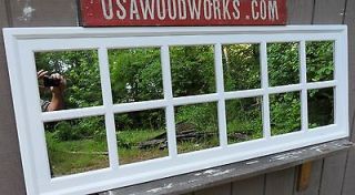 window multi pane rectangular mirror white 56 x 22 usawoodworks