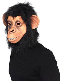 Overhead Monkey Chimp Ape Mask Fancy Dress Animal Chimpanzee