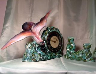 Very distinctive vintage European mantle clock candle holder by Bequet 