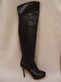 NEW BCBG Maxazria Black Over the Knee Valerie Leather Boots NIB $440