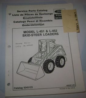 new holland l 451 l 452 skid loader parts catalog
