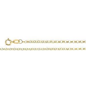 18 14K Yellow Gold 1.1mm Polished Faceted Rolo Chain Lobster Clasp