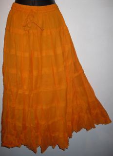 NEW Soft Orange STUNNING Edging PLUSH Tiered MAXI Skirt 1 SIZE S M L 