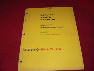 New Holland 472 Mower Conditioner Haybine Original Dealers Parts Book