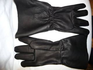 Newly listed #7998 Medium Leather Motorcycle Police LONG cuff gloves 