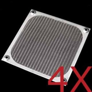 120mm Silver Aluminum Case Fan Filter Grill X4PCS