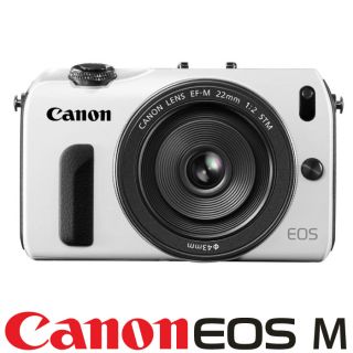 New Canon EOS M Camera Body White EF M 22mm STM F 2 Lens Mount Adapter 