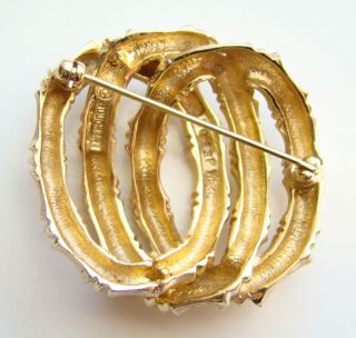 Vintage Marcel Boucher Pin Brooch Gold Plate Triple Interlocking Rings 